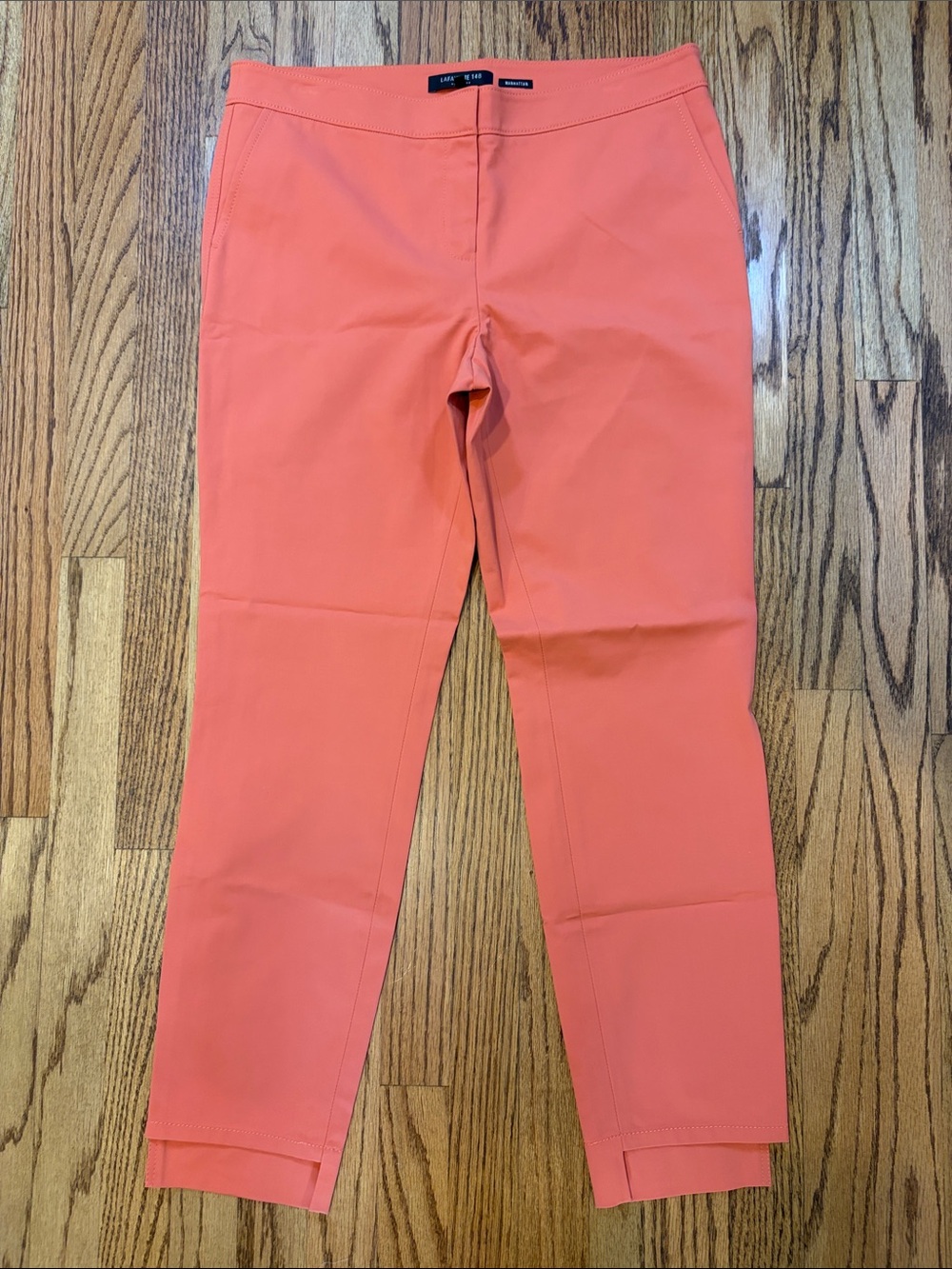 lafayette 148 new york pants Manhattan Peach Size 8 Crop Preppy Quiet Luxury EUC